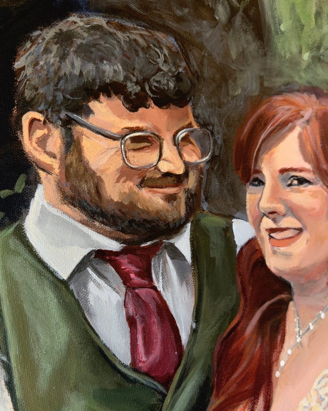 Detail from There You Are — the couple's faces close together, both mid-laugh